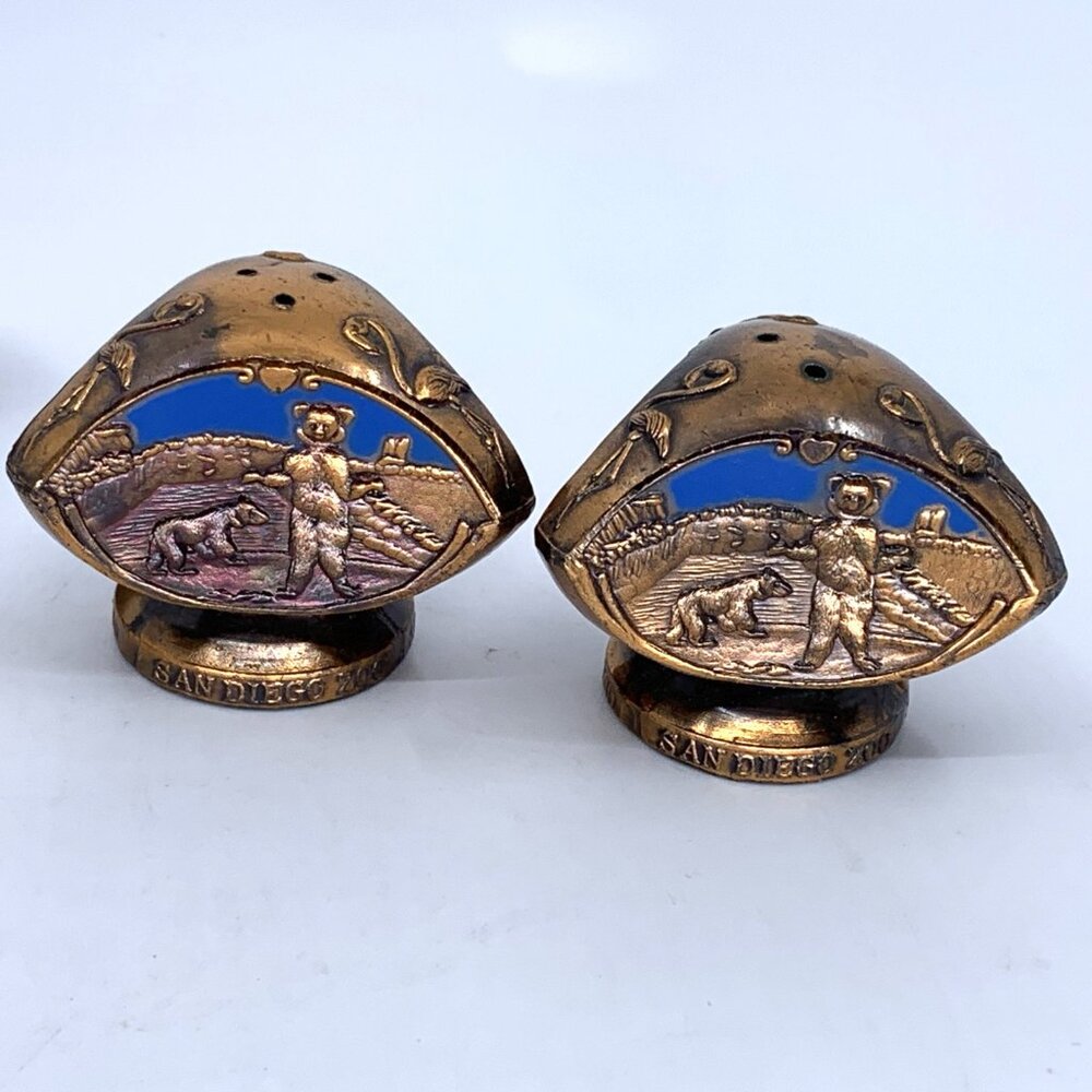 2 Sets Souvenir Salt Pepper Shakers San Diego Zoo San Francisco Cable Cars Vtg - Picture 3 of 10